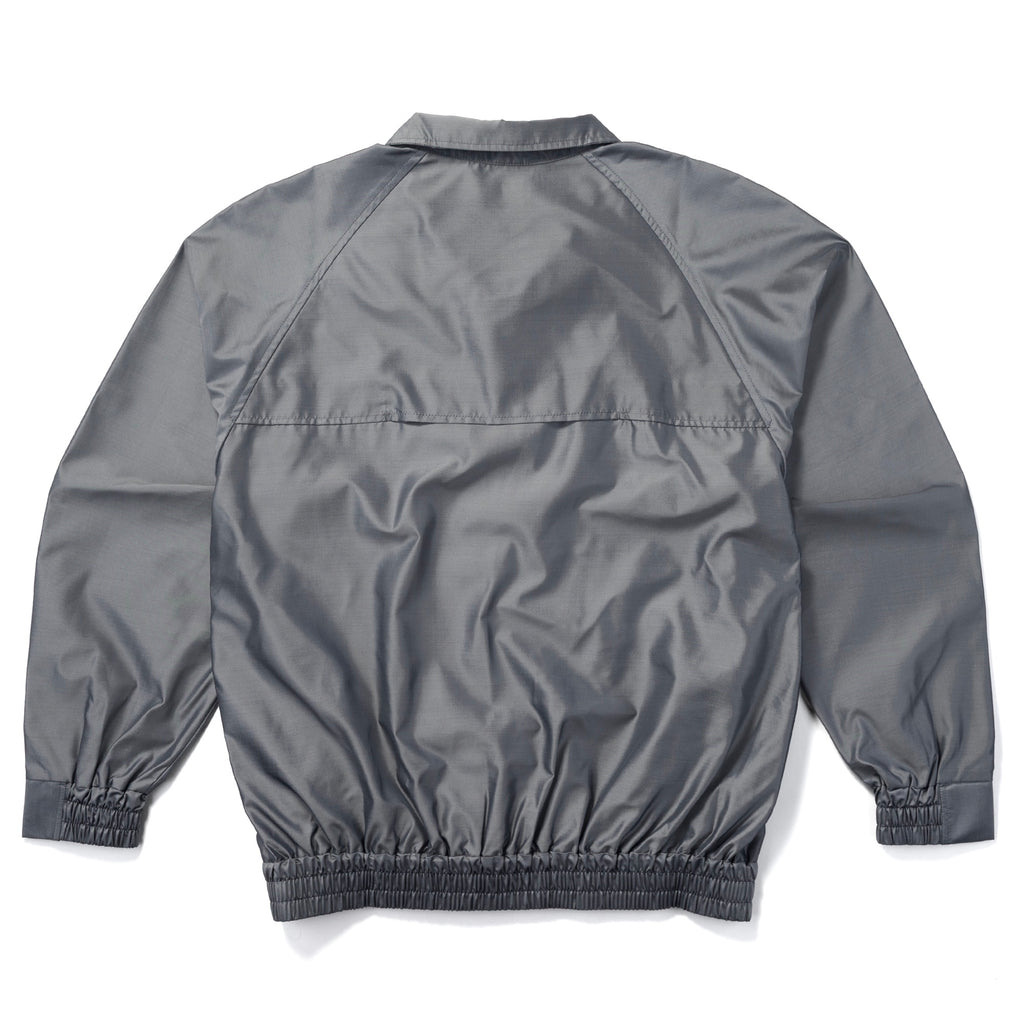 Silk & Nylon Quarter Zip Jacket in Gray, back