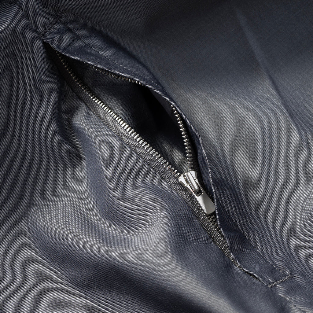 Silk & Nylon Quarter Zip Jacket in Gray, zip pocket