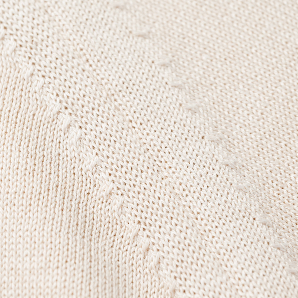 Short Sleeve Knit Polo in Cream, knit detail