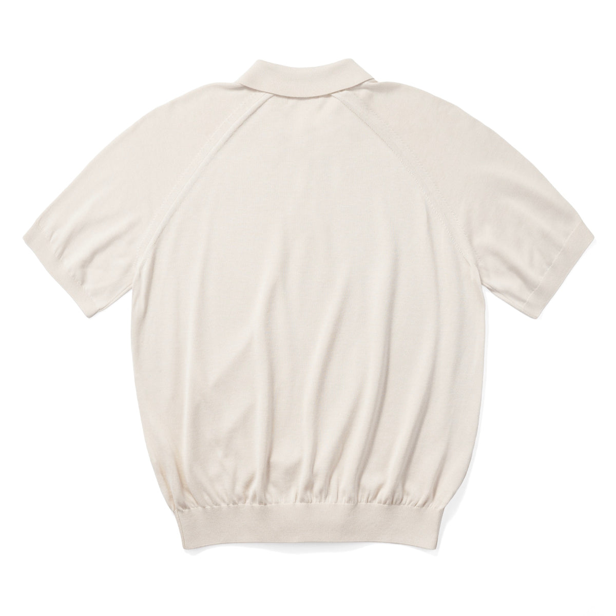 Short Sleeve Knit Polo in Cream, back