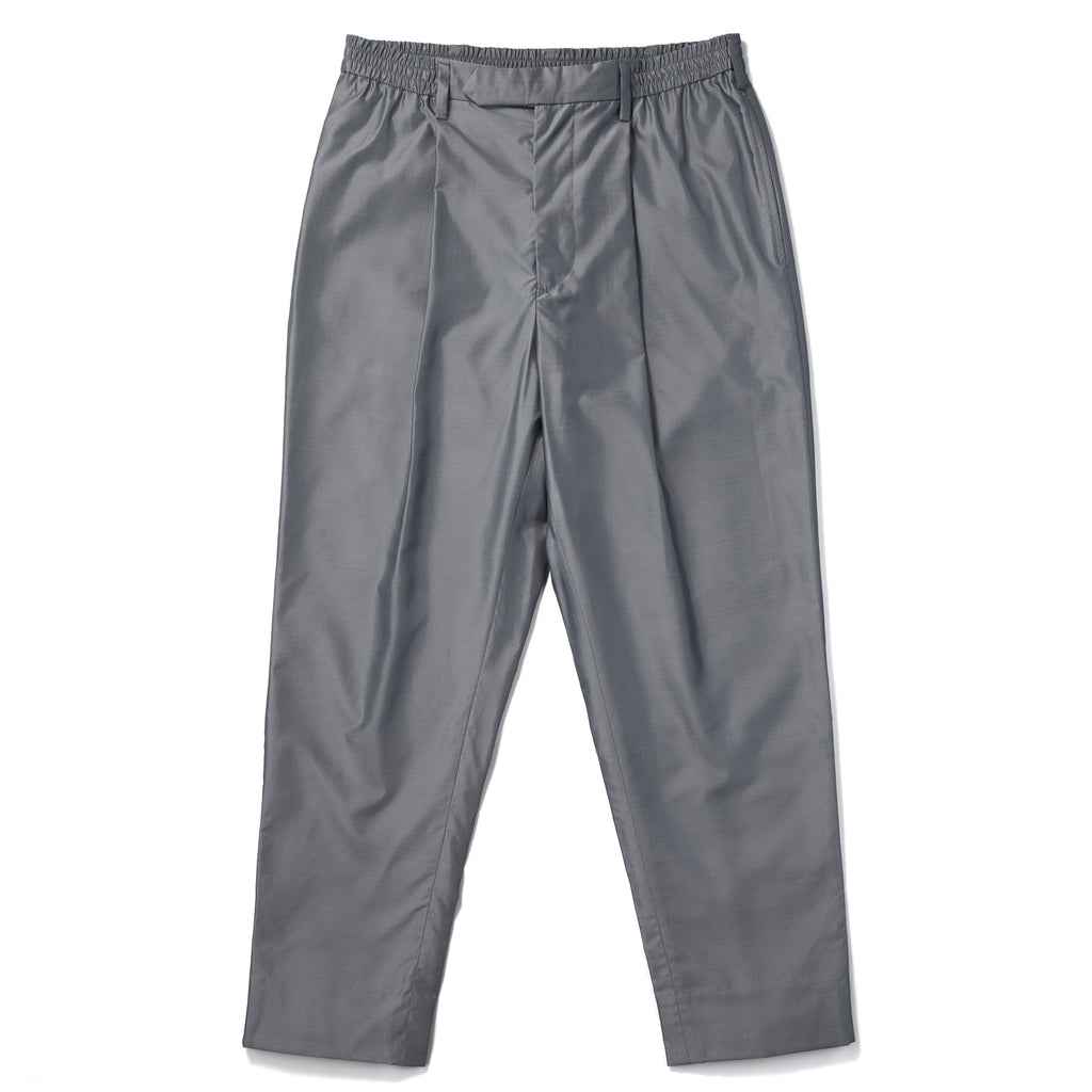 Silk & Nylon Trousers in Gray, front