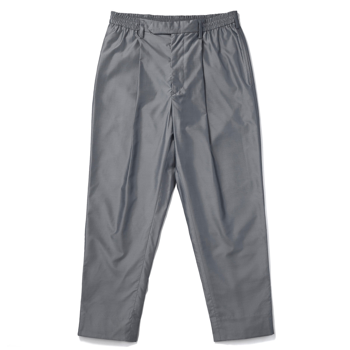 Silk & Nylon Trousers in Gray, front