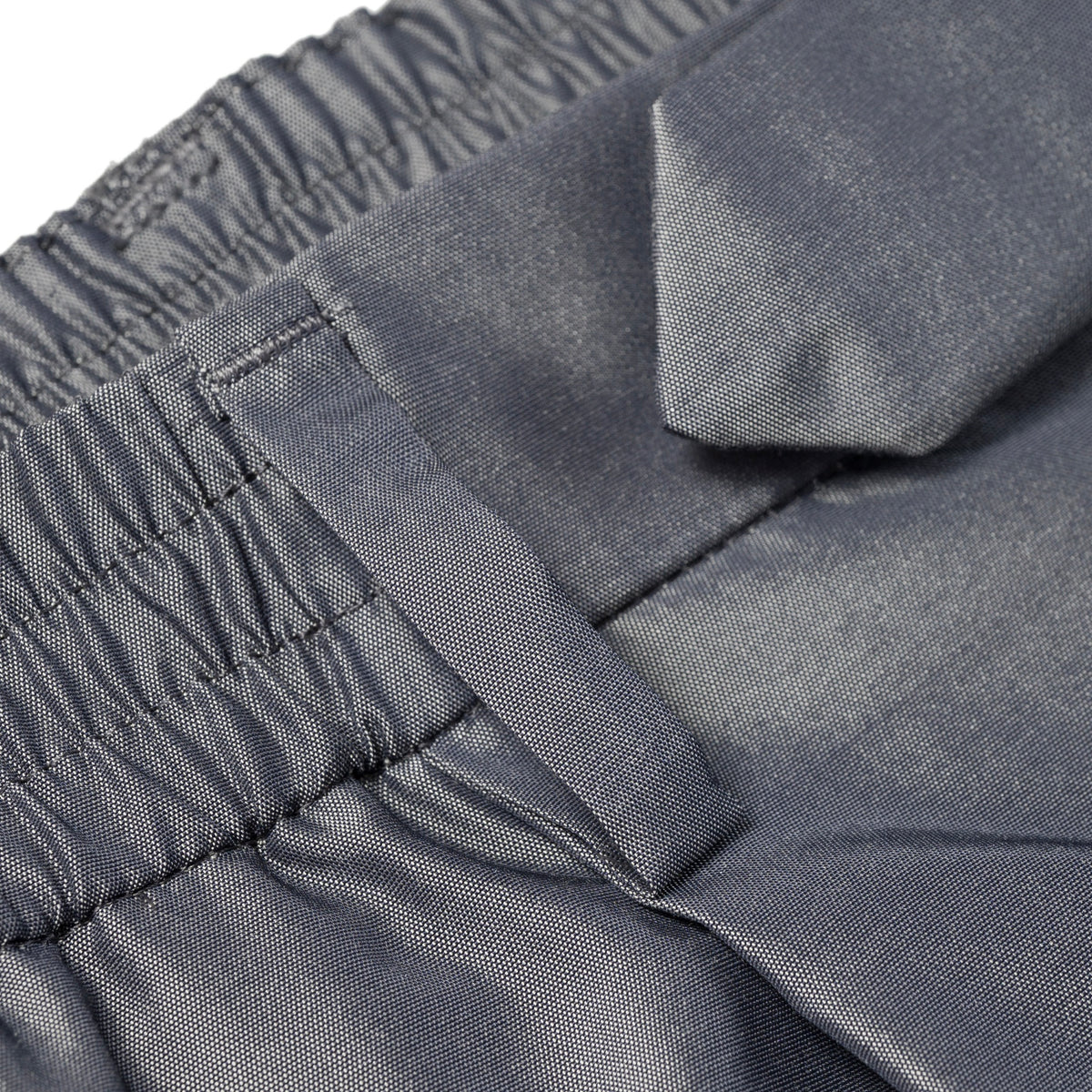 Silk & Nylon Trousers in Gray, waistband
