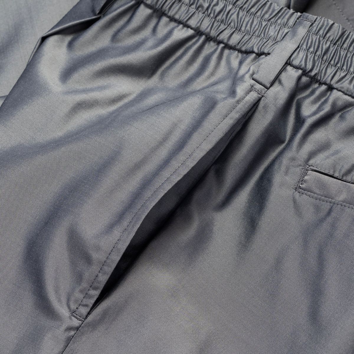 Silk & Nylon Trousers in Gray, side pocket