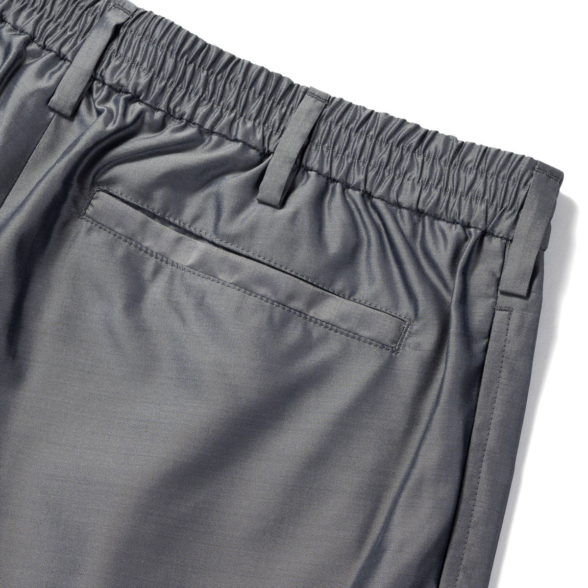Silk & Nylon Trousers in Gray, back pocket