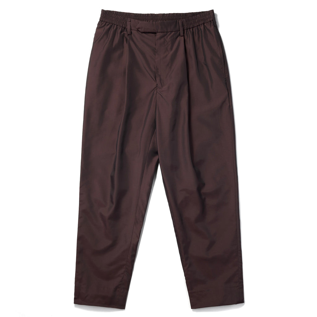 Silk & Nylon Trousers in Brown, front