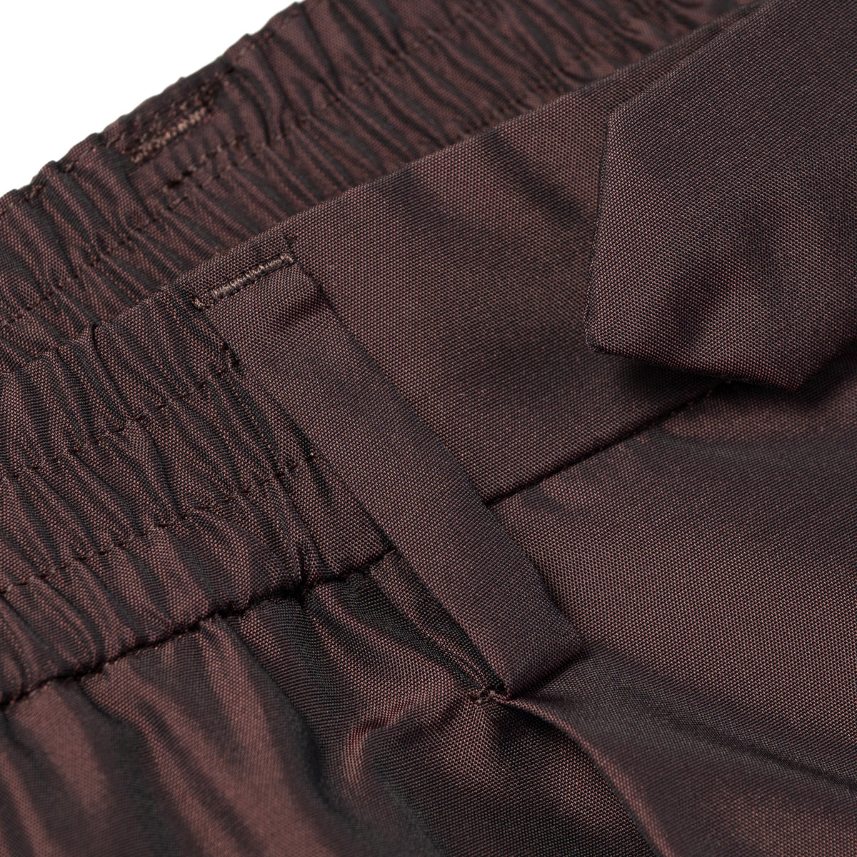 Silk & Nylon Trousers in Brown, waistband