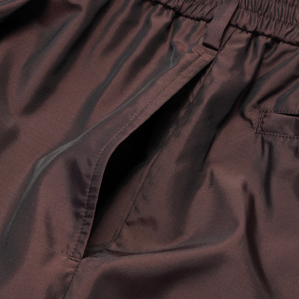 Silk & Nylon Trousers in Brown, side pocket