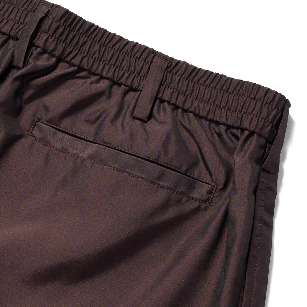 Silk & Nylon Trousers in Brown, back pocket