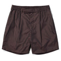 Silk & Nylon Shorts in Brown, front