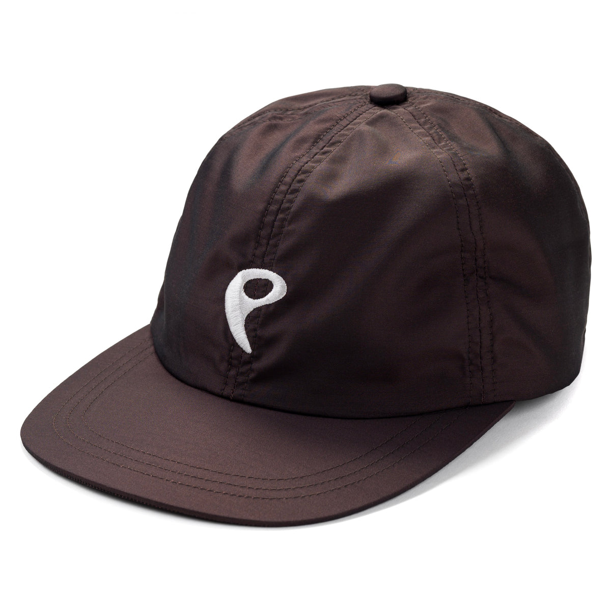 Silk & Nylon Baseball Cap in Brown, front