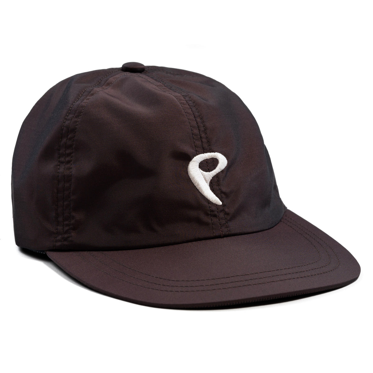 Silk & Nylon Baseball Cap in Brown, side