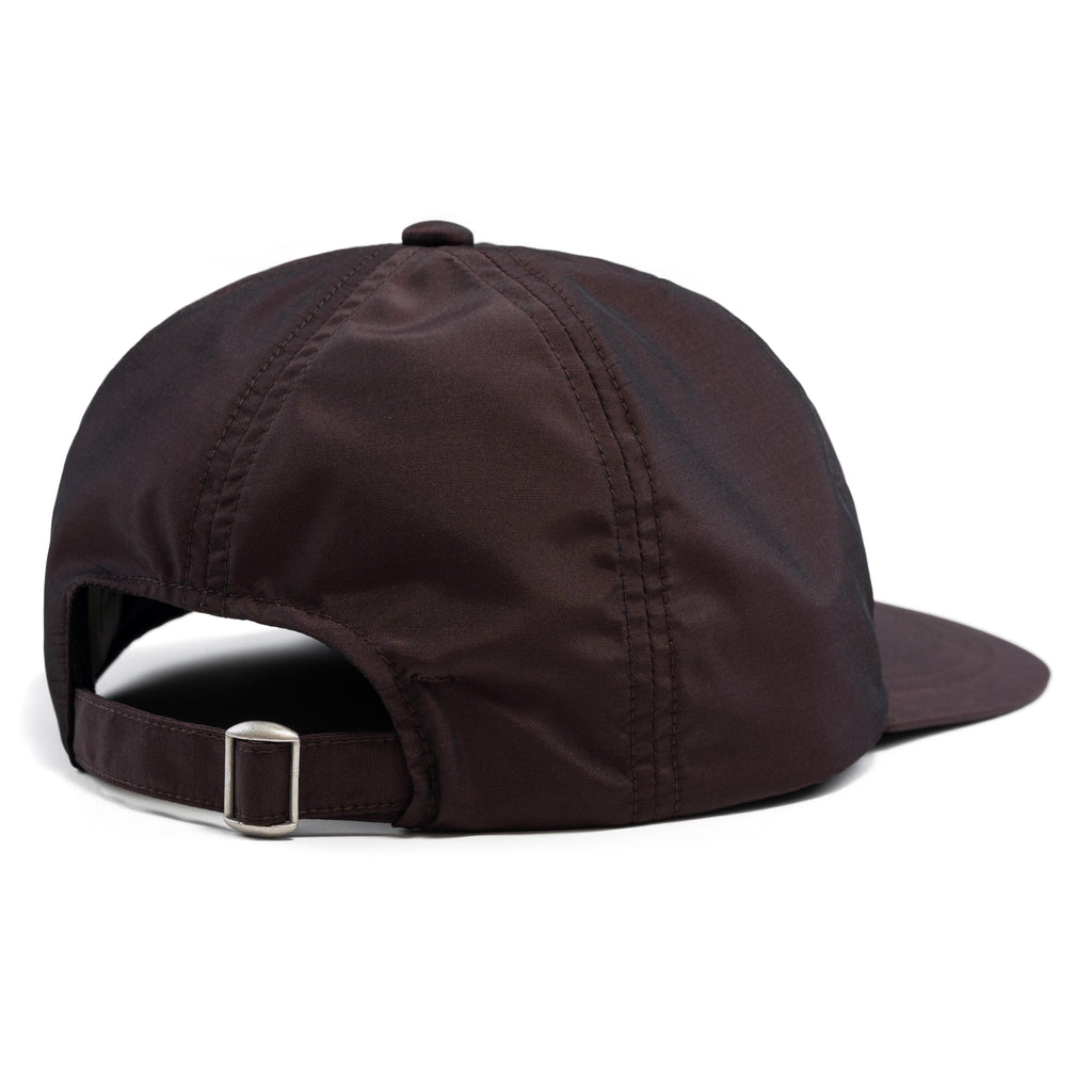 Silk & Nylon Baseball Cap in Brown, back
