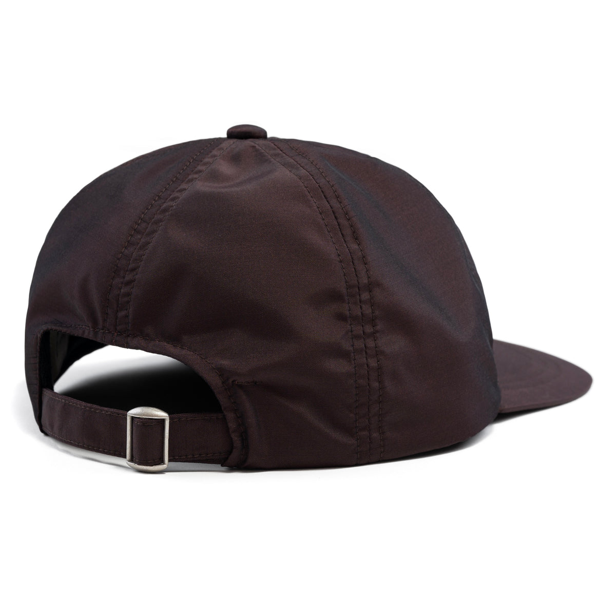 Silk & Nylon Baseball Cap in Brown, back