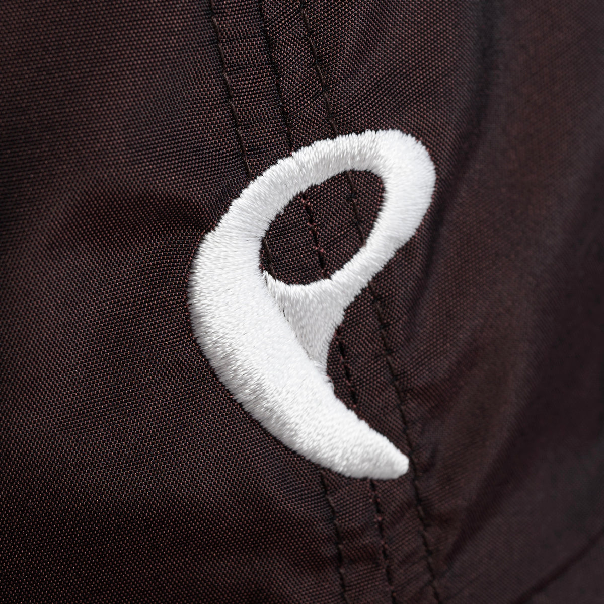 Silk & Nylon Baseball Cap in Brown, embroidered P